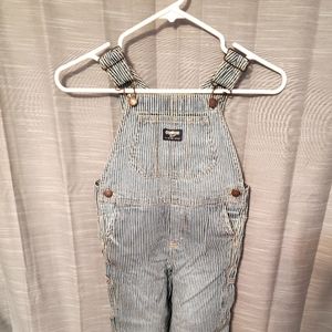 OshKosh Denim Hickory Stripe Overalls 5t
